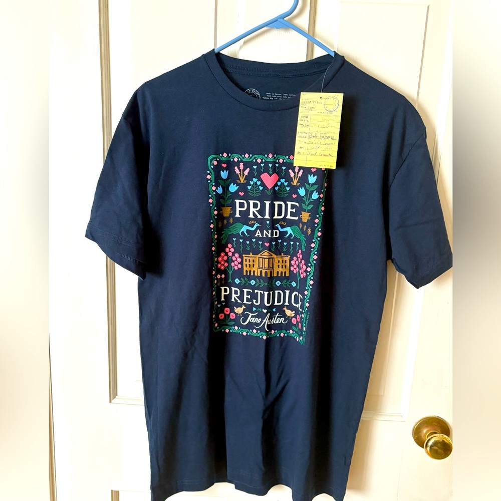 Out of Print Dark Blue Pride and Prejudice Tee